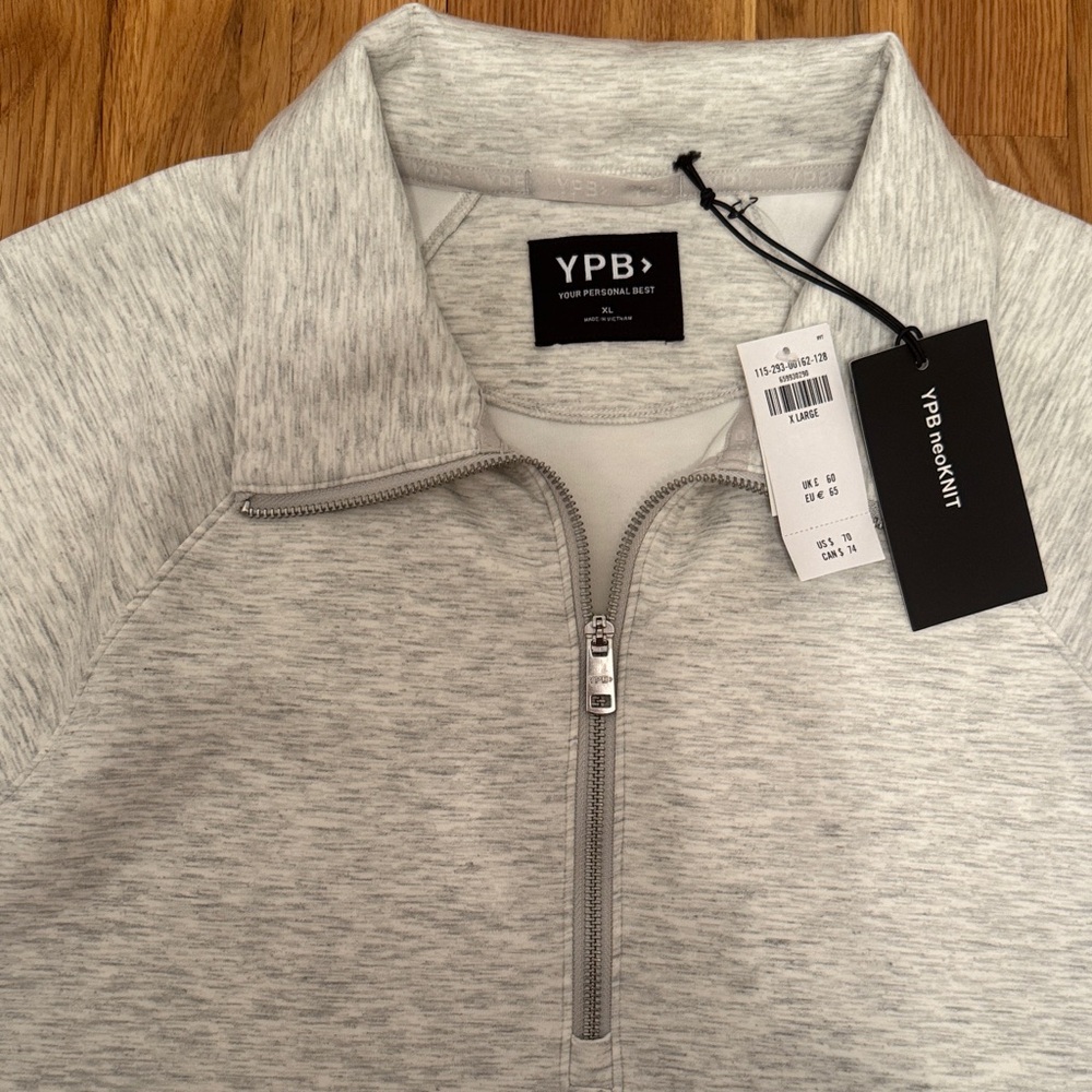 Abercrombie & Fitch Women's Gray YPB neoknit Half-Zip Sweatshirt - Picture 3 of 4